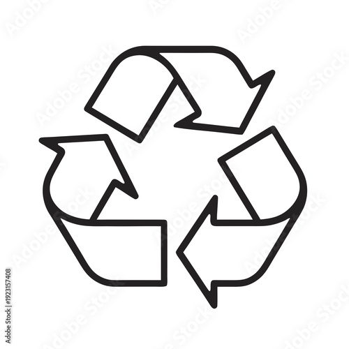 Recycling symbol with three chasing arrows