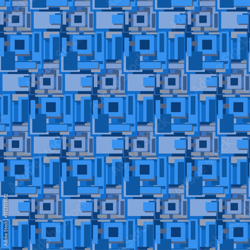 Square and rectangle shapes in a seamless repeat pattern - vector illustration