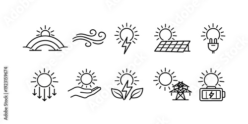 Education icons outline icon set. School, learning, study tools in outline style