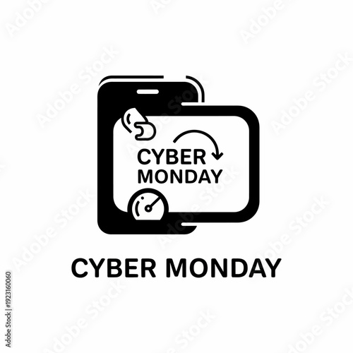 Cyber Monday special with a mobile phone icon
