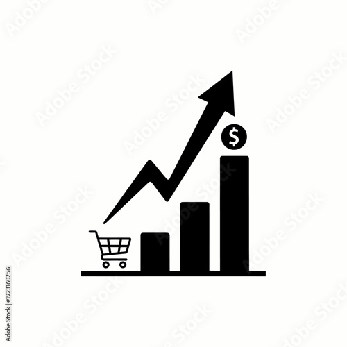 Graph representing financial growth and increasing sales