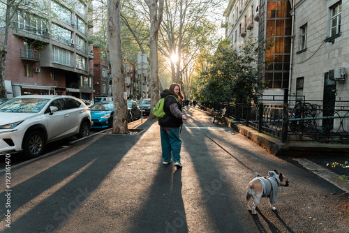 Walk with stubborn dog