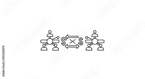 Abstract Representation of Data Exchange Between Two Systems.