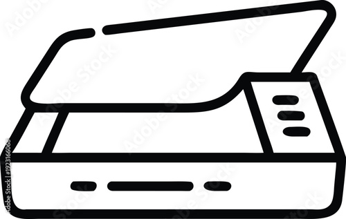 Document scanner machine icon vector illustration isolated on white background office tool