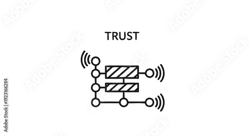 Abstract Network Trust Symbol with Wireless Connections.