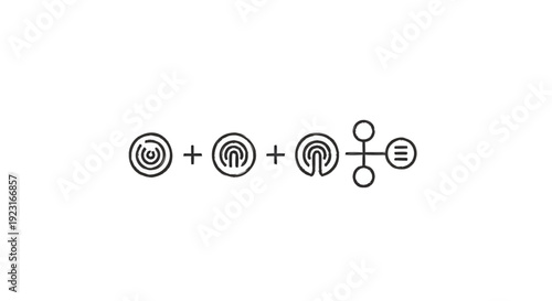 Abstract Symbols Representing Connection and Data Flow.