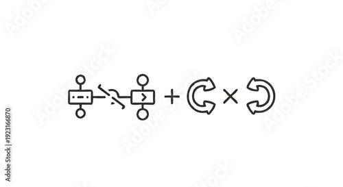 Abstract Symbols Representing Logic and Process Flow.