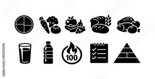 Computer, technology flat icon set. Digital, tech gadgets icons flat collection