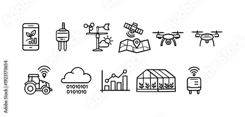 Sustainability icons set. Eco-friendly, environment conservation silhouette collection