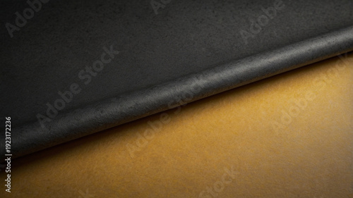 A very realistic dark gray vintage paper background with a fading effect, a dense warm yellow kraft paper frame, a smooth gradient felt background, natural surface imperfections, and realistic shadows