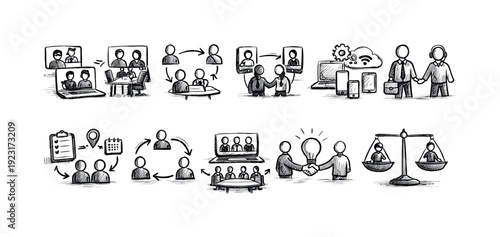 Office and business 3d icon set. Essential workplace icons in 3d style.