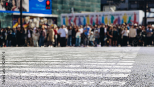 Canvas-taulu Shibuya Scramble Crossing, Tokyo, crowd of pedestrians and tourists walking on p