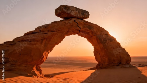 Wallpaper Mural Majestic natural rock arch formation in a desert landscape at sunset Torontodigital.ca