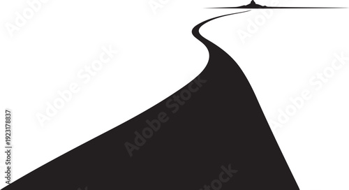 A black road stretching into the distance ahead isolated