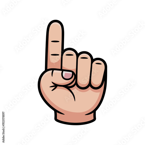 A cartoon hand gesture with the middle finger raised in a rude or offensive sign