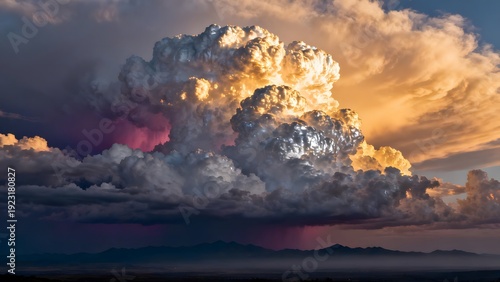 Wallpaper Mural Dramatic cumulonimbus cloud formation glowing with sunset colors Torontodigital.ca