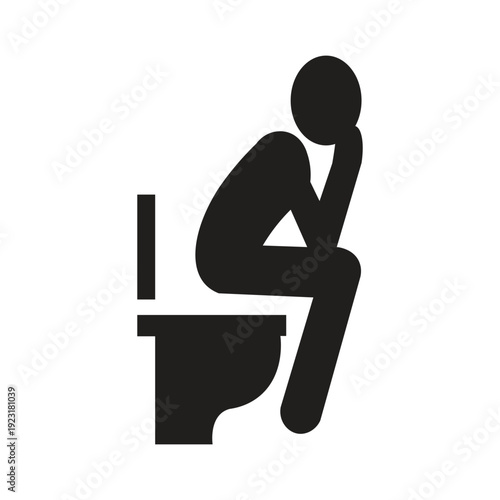 A silhouette illustration of a person in a bathroom is generally a simple pictogram (stick figure) designed to instantly convey the function of a room. These icons are often used for public restroom s