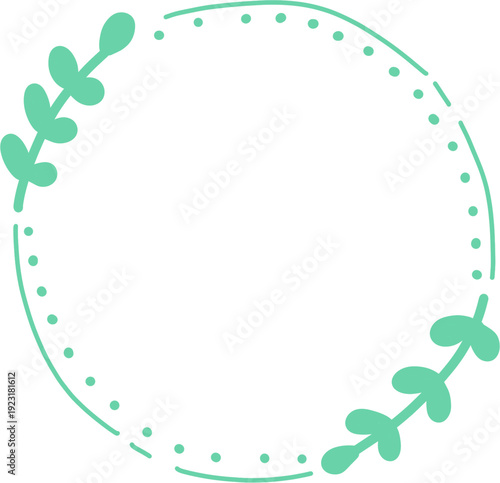 frame for text with green leaves