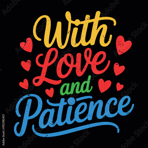 Funny Colorful Puzzle Pattern Autism Awareness T-shirt Design