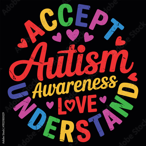 Funny Colorful Puzzle Pattern Autism Awareness T-shirt Design