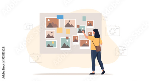 Creative planning with mood board, visual inspiration and photo selection