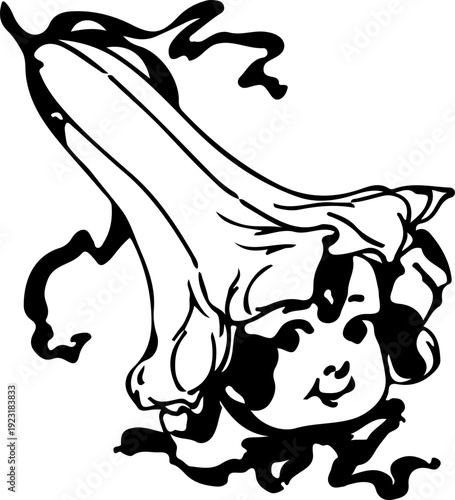 Floral Fairy Girl Portrait Collection with Hand Drawn Watercolor Technique and Classic Nursery Art Style 