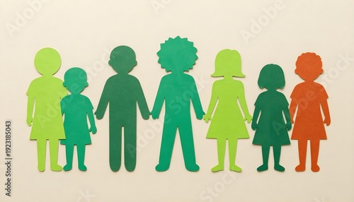 Paper cutout of children holding hands, symbolizing unity and support in mental health and wellness