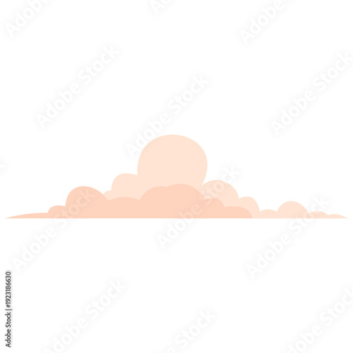 Peach coral layered cloud perfect for sunset skies, warm weather graphics, colorful atmospheric designs, romantic backgrounds, and soft decorative elements with flat style.