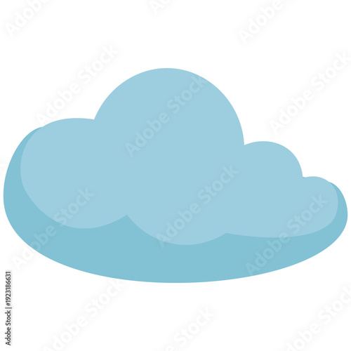Teal solid rounded cloud ideal for calm weather graphics, peaceful sky designs, soft atmospheric backgrounds, simple decorative elements, and clean contemporary flat illustration style.
