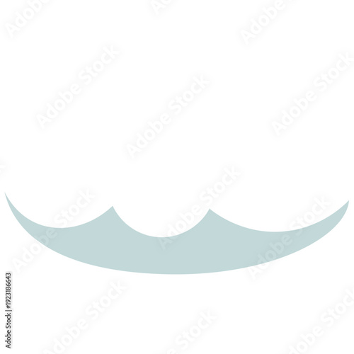 Mint curved crescent cloud perfect for unique sky designs, creative weather graphics, curved atmospheric elements, decorative accents, and contemporary flat illustration with soft style.
