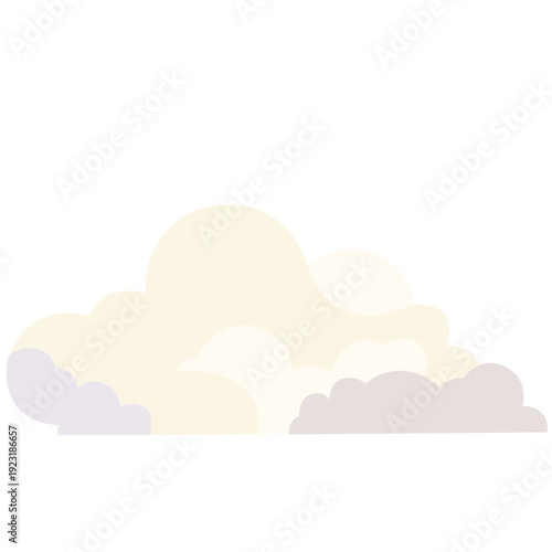 Pale beige minimal cloud ideal for subtle sky accents, barely visible weather graphics, delicate atmospheric elements, and ultra-light contemporary flat design style.