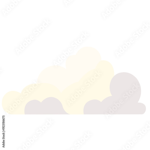 Pale beige layered cloud perfect for soft sky backgrounds, gentle weather graphics, subtle atmospheric designs, and minimal contemporary flat illustration style.