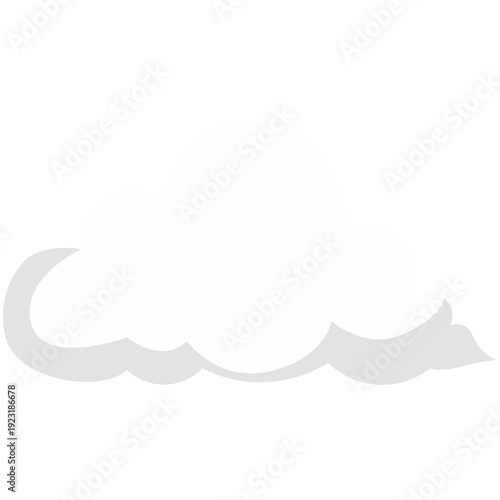 Grey curved minimal cloud outline ideal for subtle sky designs, simple weather graphics, delicate atmospheric elements, clean backgrounds, and contemporary flat illustration style.