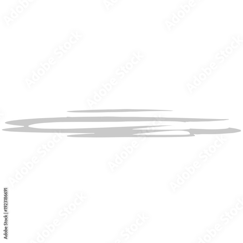 Grey horizontal wind streak cloud perfect for fast weather graphics, motion effects, windy conditions, dynamic atmospheric elements, and minimal flat design style.