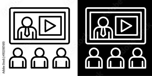 Seminar  Icon Set White Mix Style Collection