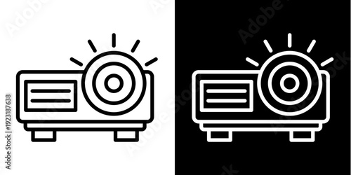 Projector  Icon Set White Mix Style Collection