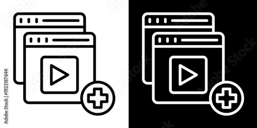 Slideshow  Icon Set White Mix Style Collection