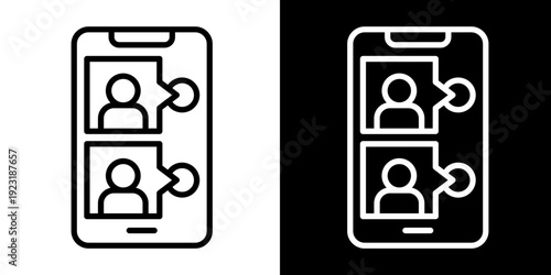 Video Conference  Icon Set White Mix Style Collection