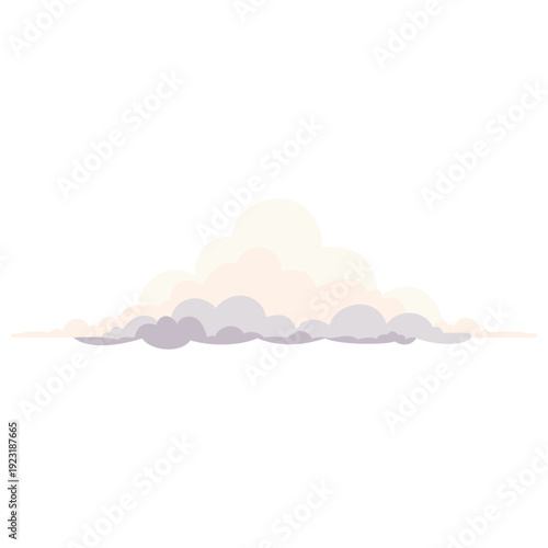 Beige and grey layered cloud ideal for overcast weather illustrations, soft sky backgrounds, and atmospheric designs with muted contemporary flat graphic style.
