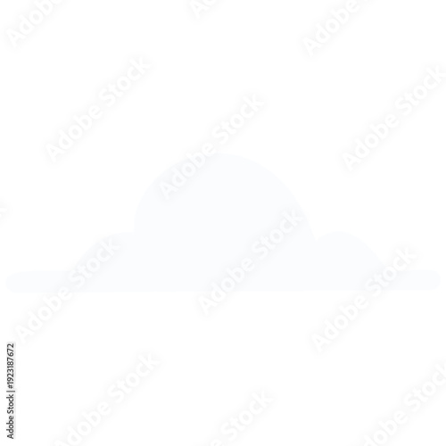 Faint white minimal cloud perfect for subtle backgrounds, clear sky illustrations, gentle weather graphics, and barely visible atmospheric elements with ultra-light flat design style.