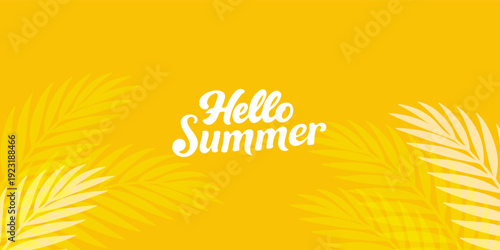 summer tropical minimal background with tropical palm leaves. colorful tropical leaves nature collection for summer or spring poster cover, flayer, cards abstract background.