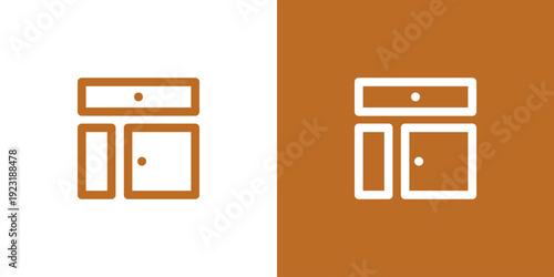 Dual meaning logo combining table and interior elements, symbolizing comfort, functionality, modern living spaces, and refined interior design solutions.