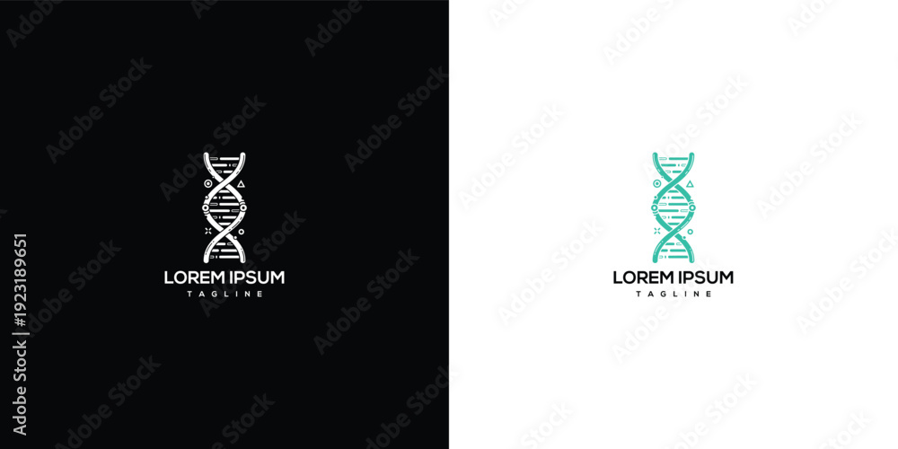 Obraz premium DNA Helix Logo - Science Genetics Medicine Biotech.