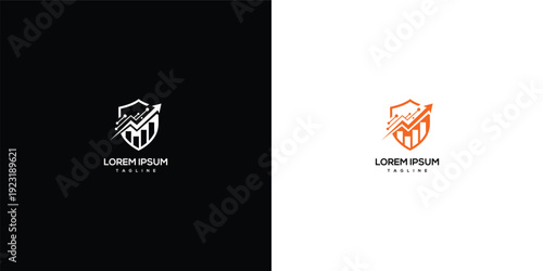 Financial Growth Shield Logo Investment Security and Success.