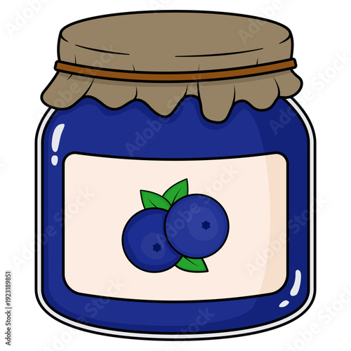 blueberry jam in glass jar