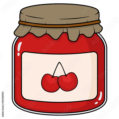 vector illustration of cherry jam
