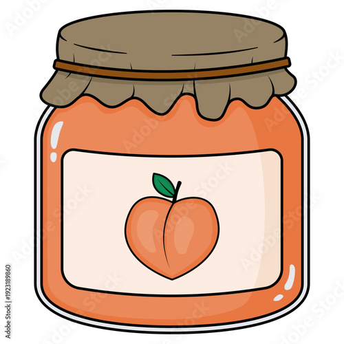peach jam in glass jar