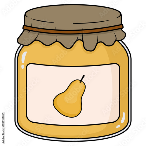 pear jam in glass jar