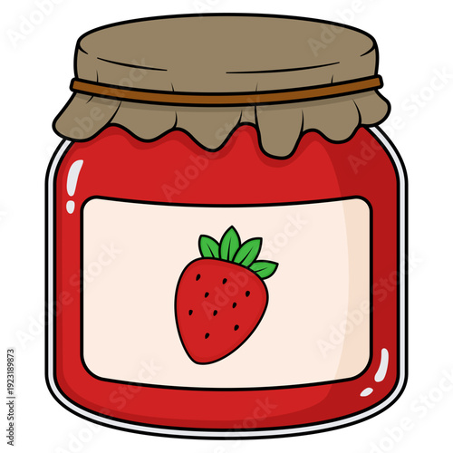 strawberry jam in glass jar