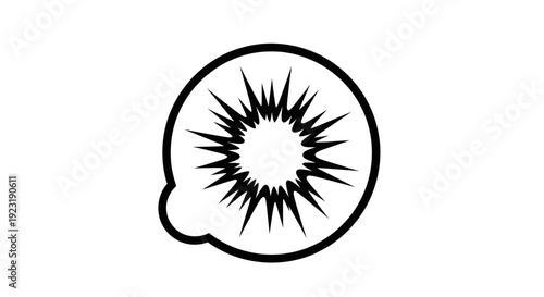 Stunning black and white kiwi fruit with dynamic spiky texture